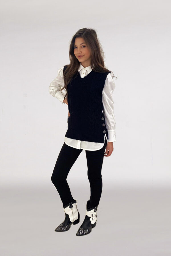 Frankie & Liberty Meisjes spencer gebreid - Becky - Zwart