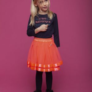Le Chic Meisjes shirt 'C'est Magnifique' - Marine blauw