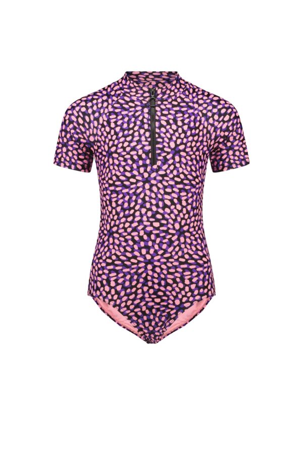 B.Nosy Meisjes badpak sportief - Splash roze