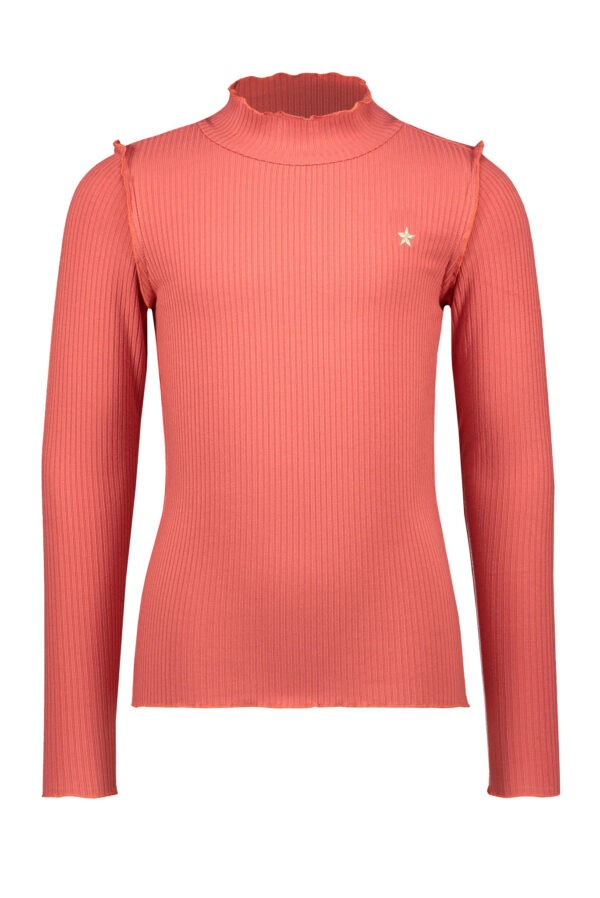 Like Flo Meisjes shirt - Rib coltrui - Koraal