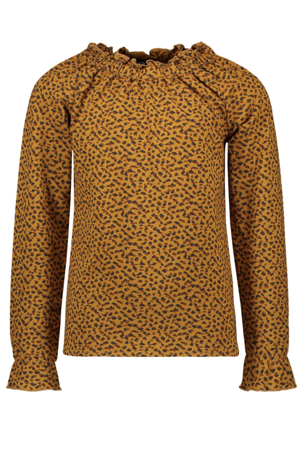 Like Flo Meisjes top - Jacquard jersey - Camel