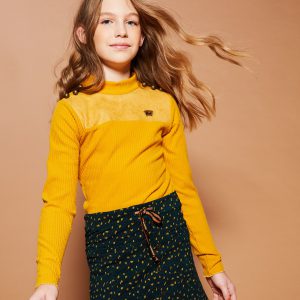 NoBell Meisjes rib shirt - Kolet - Geel Goud