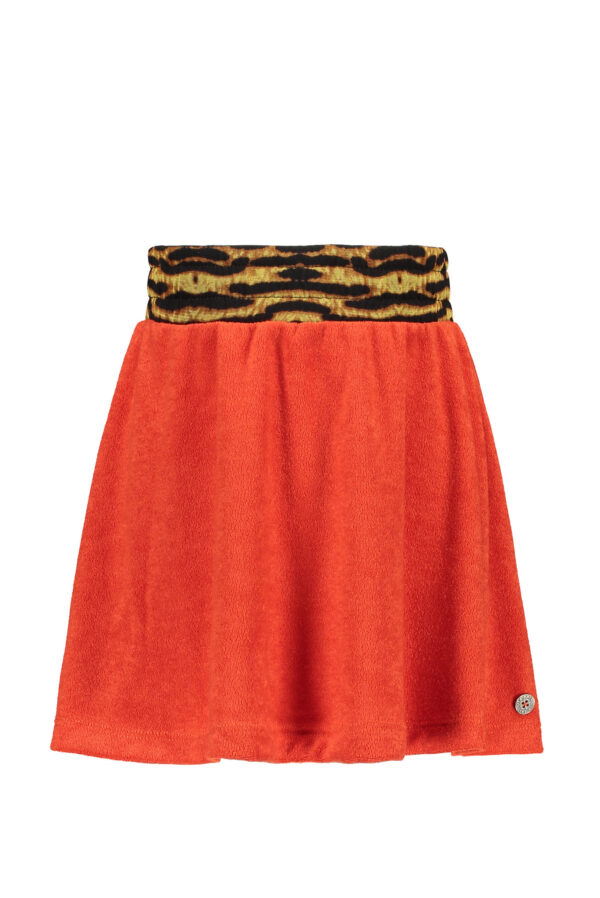 Like Flo Meisjes rok - Terry met hoge gesmokte taille - Chili