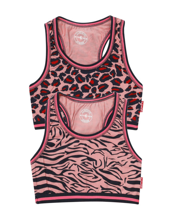 Claesens Meisjes top 2-pack - Zebra luipaard