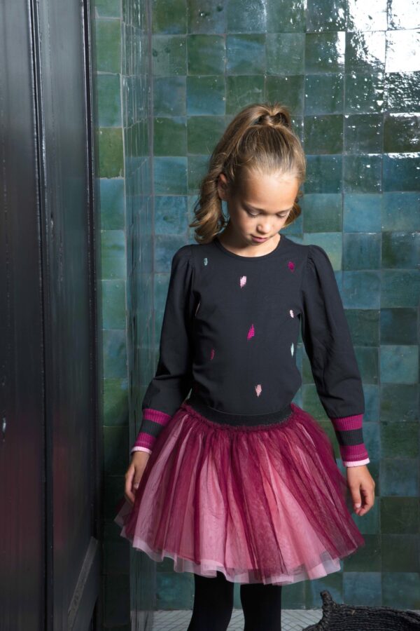 B.Nosy Meisjes rok - Tule 2-laags - Maroon rood