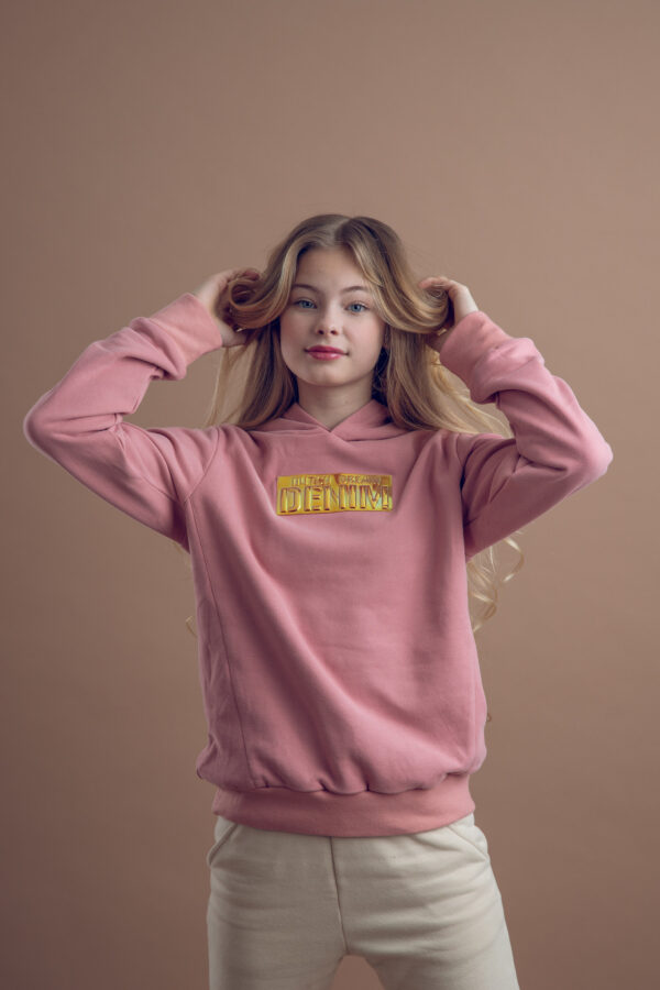 Dutch Dream denim Hoodie met print - Roze