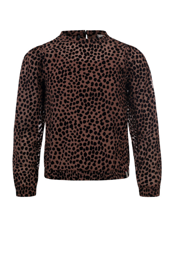 LOOXS 10sixteen Meisjes top mesh flock - Cacao