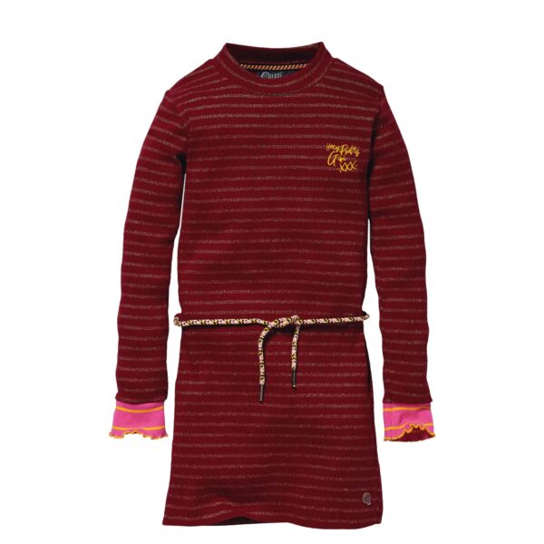 Quapi Meisjes jurk - Kalina - AOP Bordeaux streep