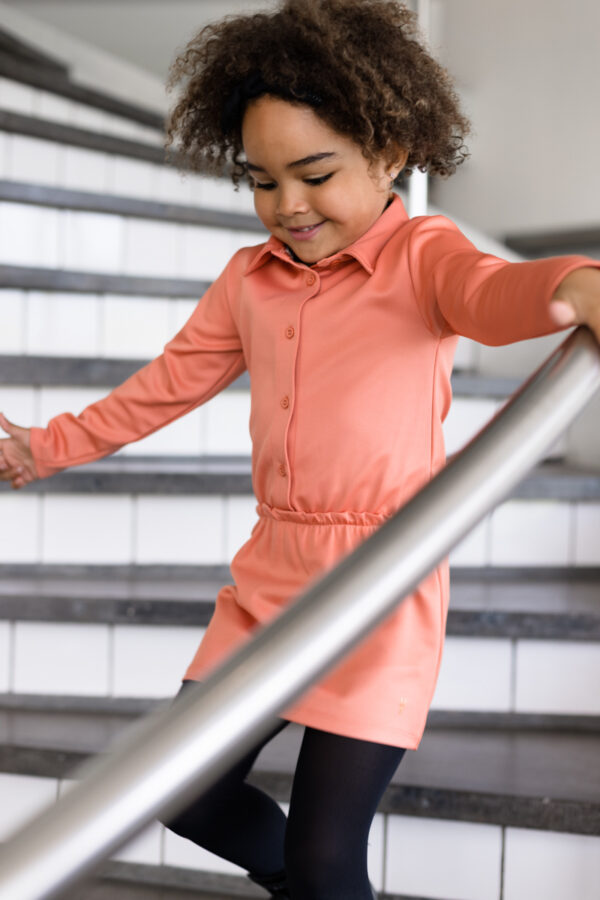 LEVV Little Meisjes jurk - Sandy - Peach Dark