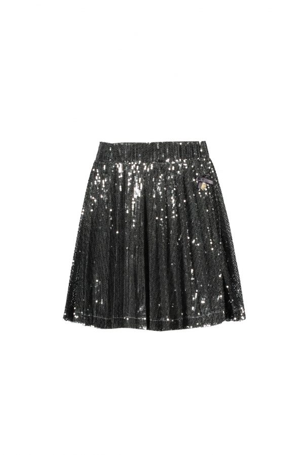 Le Chic Meisjes plisse rok met pailletten - Shadow Grijs