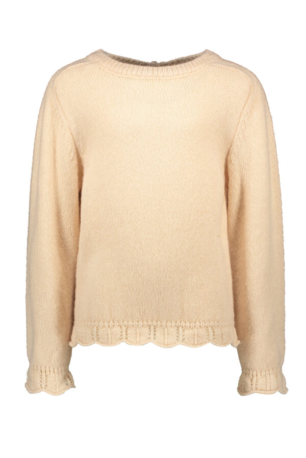 Like Flo Meisjes sweater - Gebreide ajour trui - Apricot