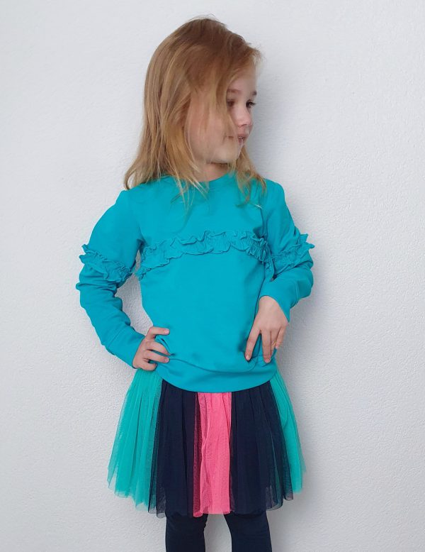 B.Nosy Meisjes rok mesh gekleurde strook - Oxford blauw