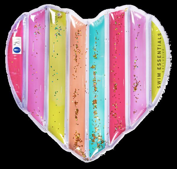 Swim Essentials Meisjes Luxe Hartvormige luchtbed Regenboog