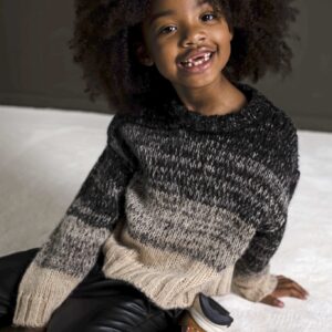 Like Flo Meisjes sweater - Colorblock gebreid - Bijna zwart