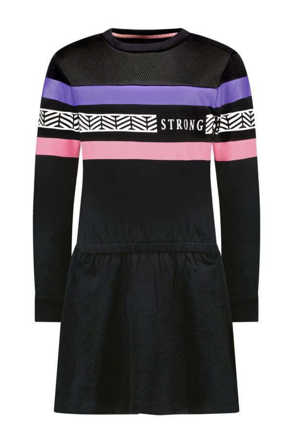 B.Nosy Meisjes jurk sweat - Zwart