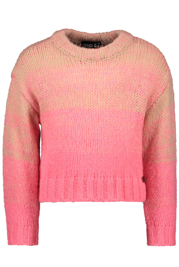 Like Flo Meisjes sweater - Colorblock gebreid - Neon