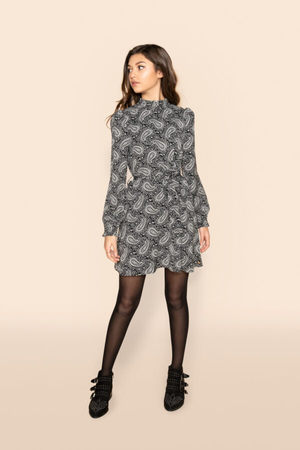 Frankie & Liberty Meisjes jurk - Abby - Zwart wit patroon