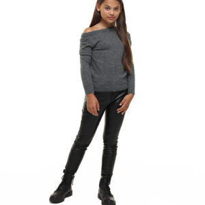 Jacky Luxury Meisjes sweater gebreid - Grijs melange