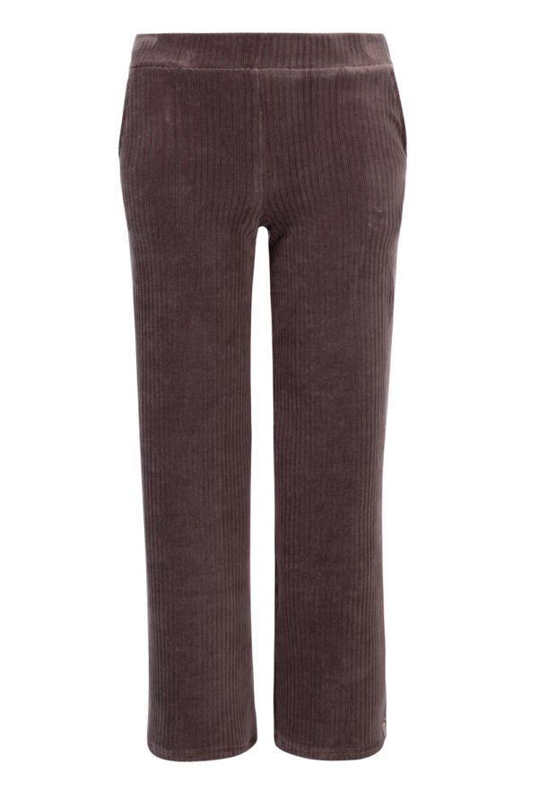 LOOXS 10sixteen Meisjes broek wide leg rib - Sand smoke