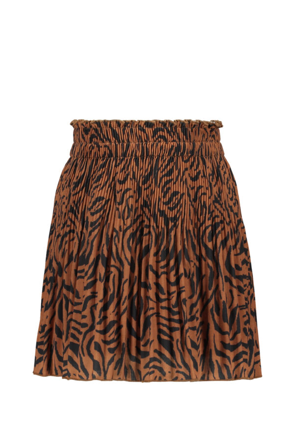 Like Flo Meisjes rok - Geweven crepe plisse - Cognac