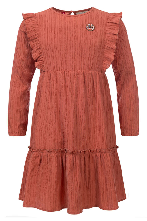 LOOXS Little Meisjes jurk jaquard - Redwood