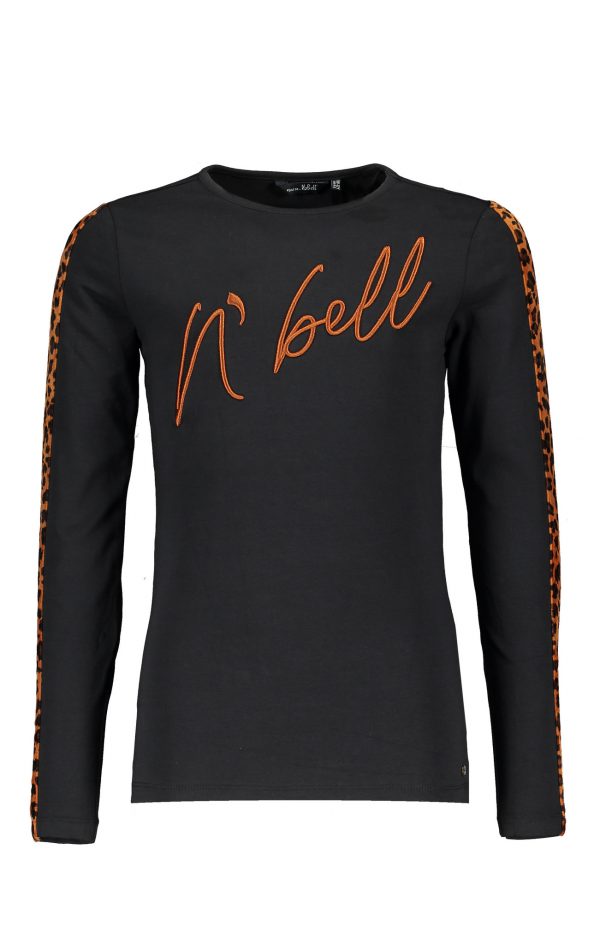 NoBell Meisjes shirt - Kus - Zwart