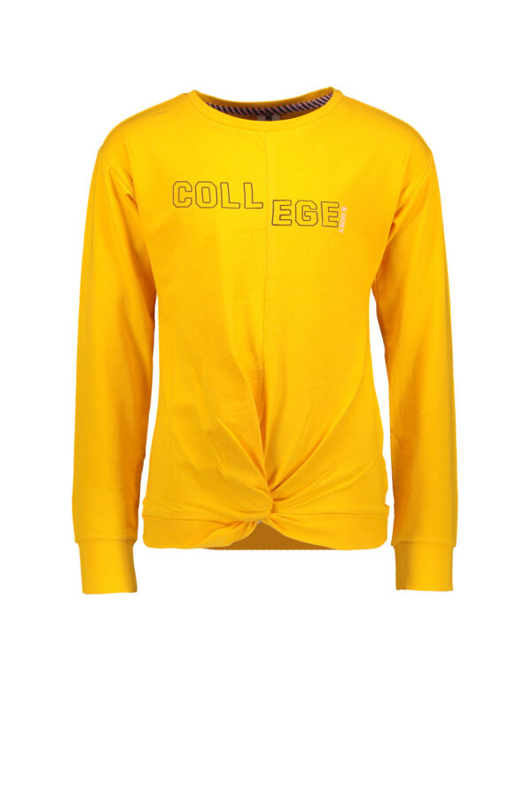 B.Nosy Meisjes shirt - Knoopdetail en borduursel op de borst - Saffron