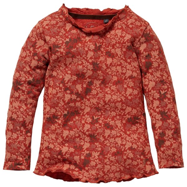 LEVV Little Meisjes longsleeve shirt - Saskia - AOP Terra bloemen