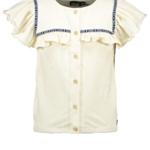 Like Flo Meisjes blouse fancy ruffel - Off white