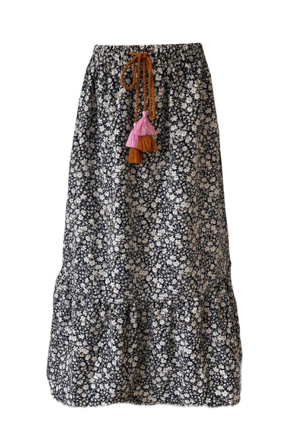 TOPitm Meisjes maxi-rok Brenda - AOP millefleur blauw