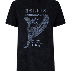 Rellix Meisjes t-shirt vogel - Zwart