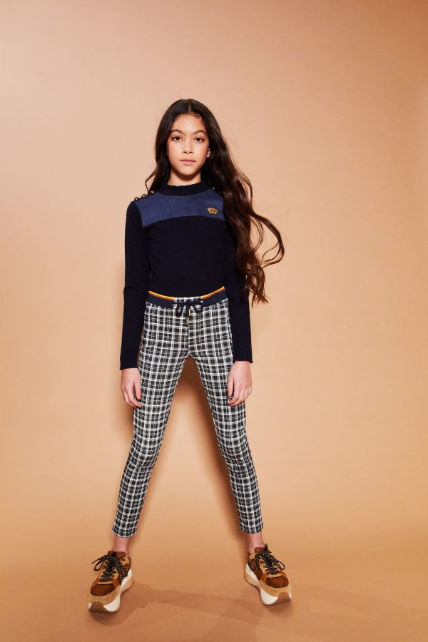 NoBell Meisjes rib shirt - Kolet - Blauw