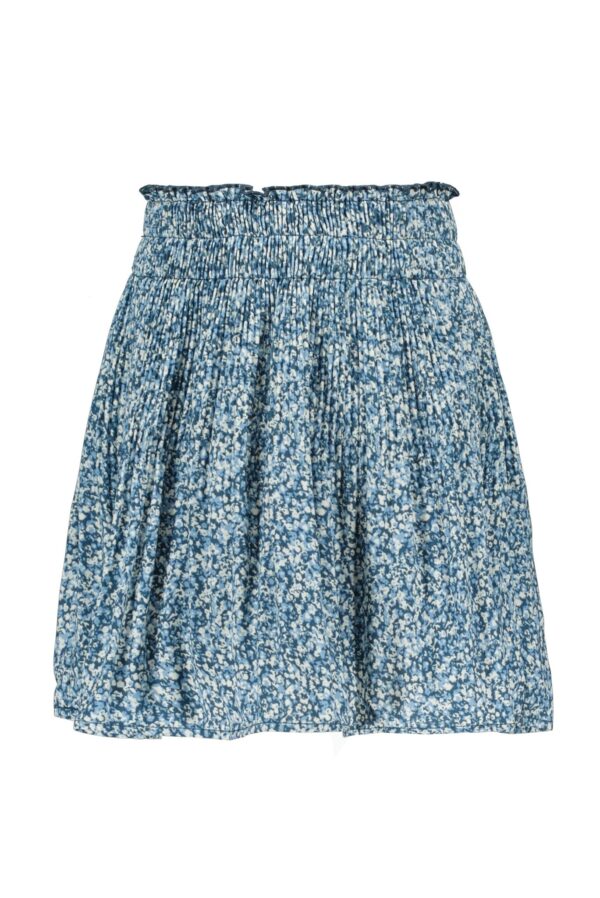 Like Flo Meisjes rok plisse - Blauw bloemen