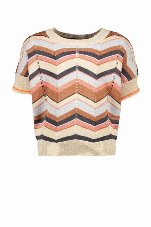 Like Flo Meisjes top gebreid zigzag - Multi