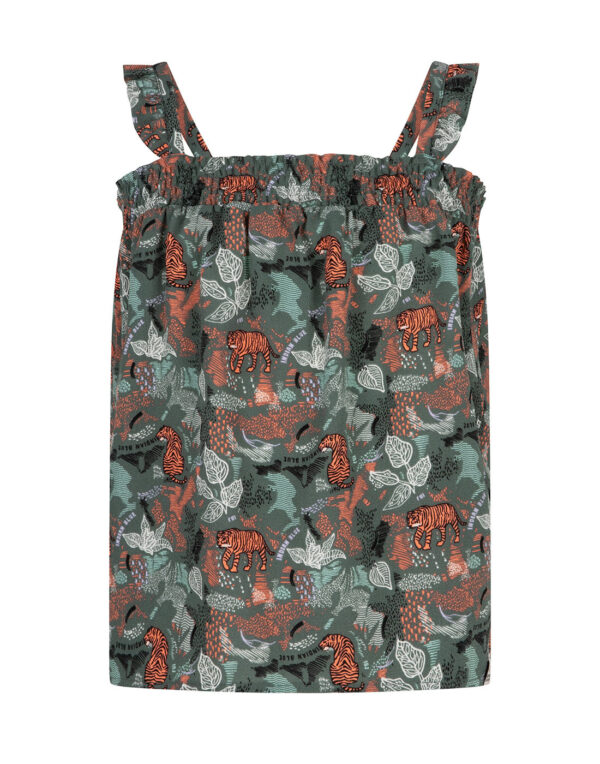 Indian Blue Jeans Meisjes singlet tijger - Forest groen