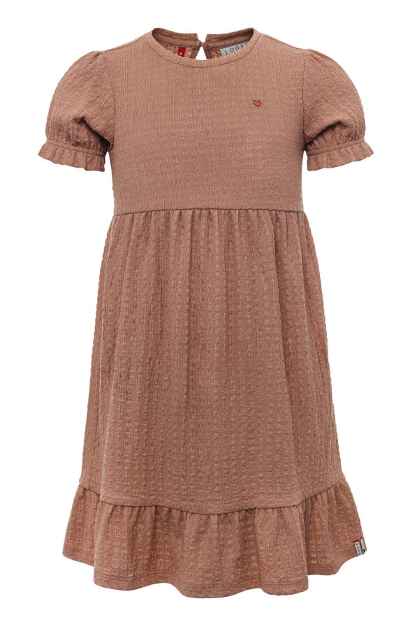 LOOXS Little Meisjes jurk fancy - Hazelnoot