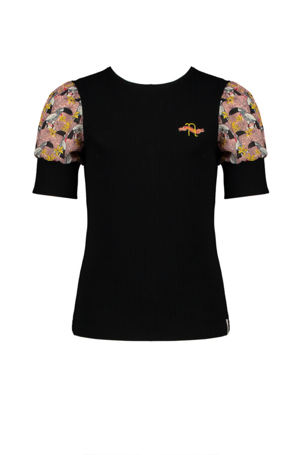 NoNo Meisjes - t-shirt Kayin - Jet zwart