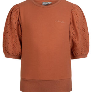 Indian Blue Jeans Meisjes shirt broderie - Amber bruin