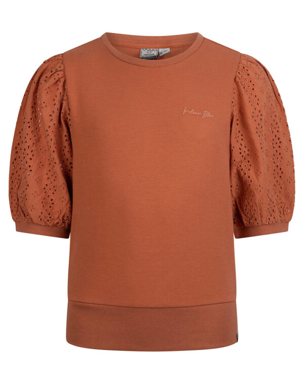 Indian Blue Jeans Meisjes shirt broderie - Amber bruin