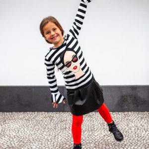 O'Chill Meisjes shirt - Paola - Zwart / Wit