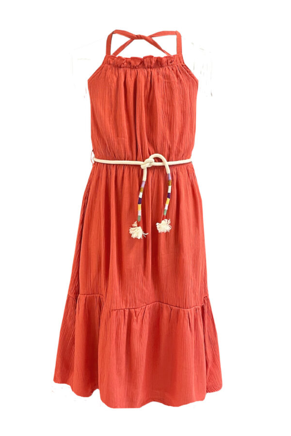 TOPitm Meisjes jurk Daniella - Solid oranje