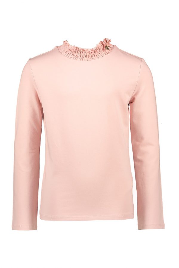 Le Chic Meisjes shirt smok kraag - Roze