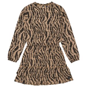 LEVV Meisjes jurk - Talisha - AOP Camel zebra