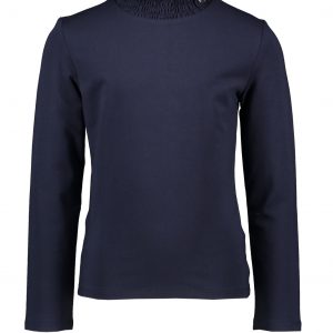 Le Chic Meisjes shirt smok kraag - Marine blauw