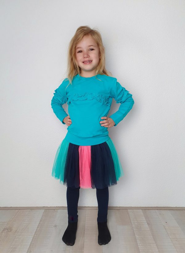 B.Nosy Meisjes sweater ruffel - Ceramic