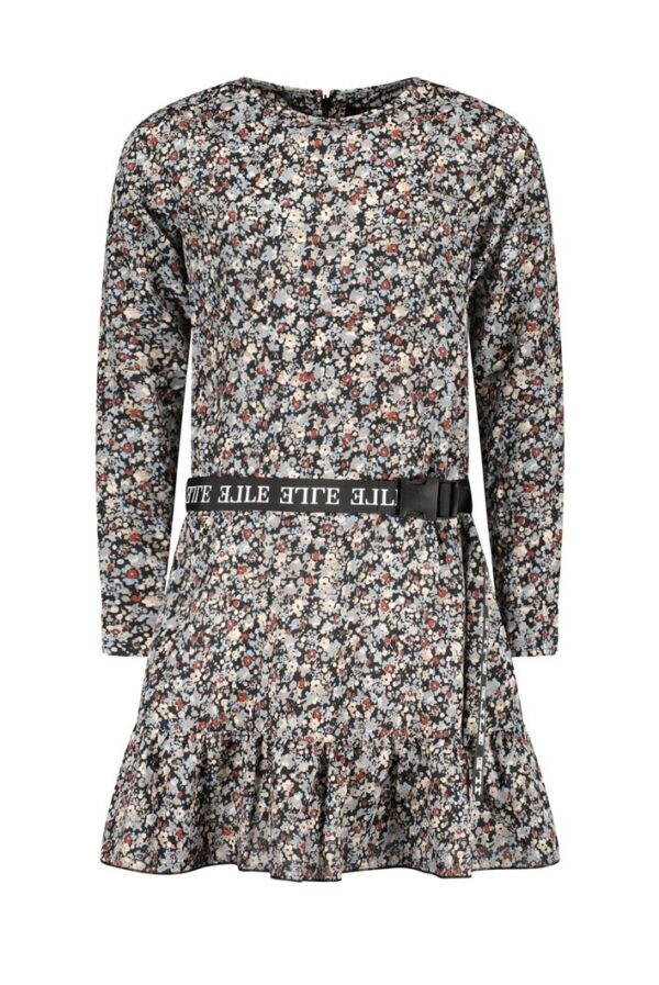 ELLE Chic Meisjes jurk vintage bloemen - Sydney - Donker navy blauw