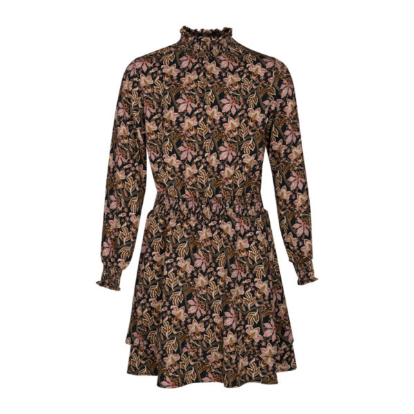 KIEstone Meisjes jurk - Lizy - Bruin bloemen