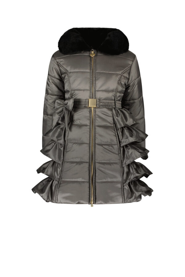 Le Chic Meisjes winterjas ruffel - Berlina - Charcoal