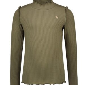 Like Flo Meisjes top rib met col - Army