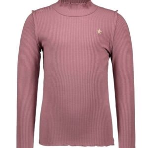 Like Flo Meisjes top rib met col - Plum